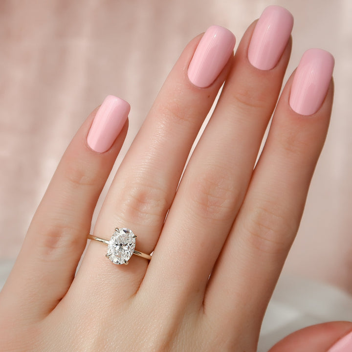 The Crown Liberty Oval Lab Diamond Moissanite Engagement Ring *Shown with 3 ct #material_gold