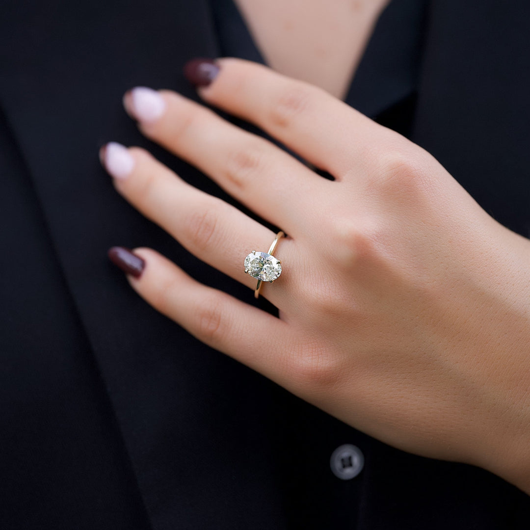 The Crown Liberty Oval Lab Diamond Moissanite Engagement Ring