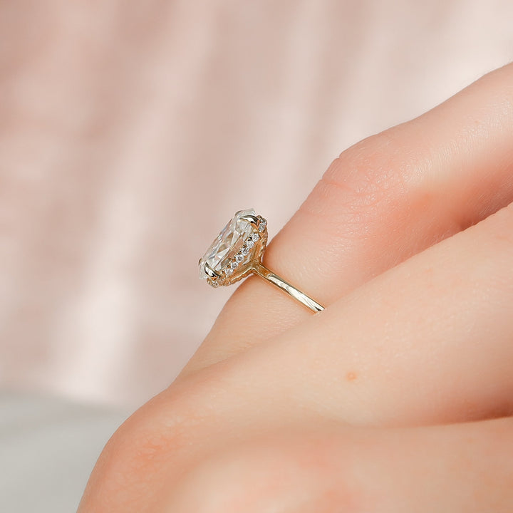 The Crown Liberty Oval Lab Diamond Moissanite Engagement Ring *Shown with 3 ct #material_gold
