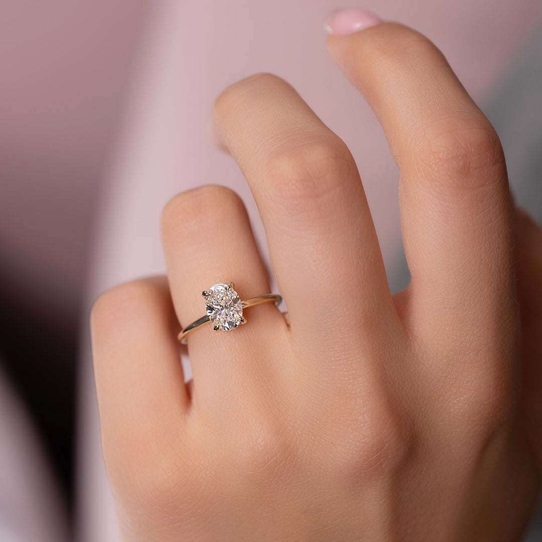 The Crown Liberty Oval Lab Diamond Moissanite Engagement Ring