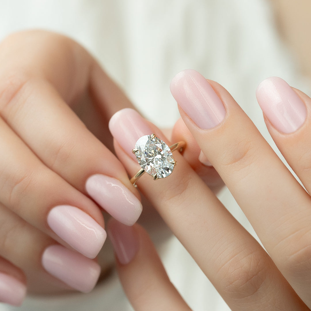 The Crown Liberty Oval Lab Diamond Moissanite Engagement Ring