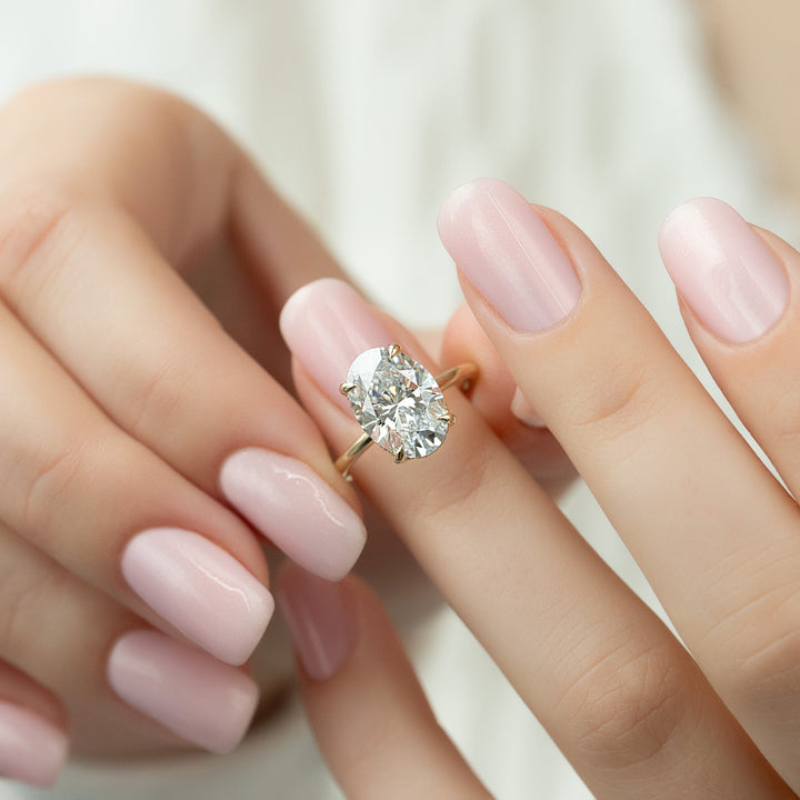 The Crown Liberty Oval Lab Diamond Moissanite Engagement Ring *Shown with 3.5 ct #material_gold