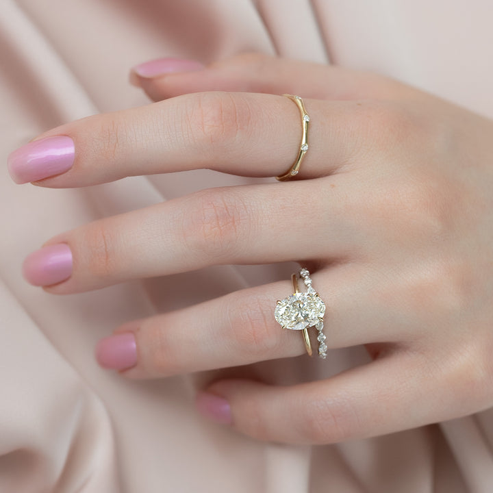 The Crown Liberty Oval Lab Diamond Moissanite Engagement Ring *Shown with 3.5 ct #material_gold