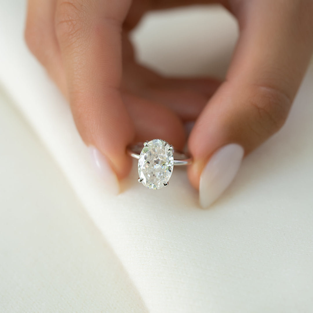 The Crown Liberty Oval Lab Diamond Moissanite Engagement Ring