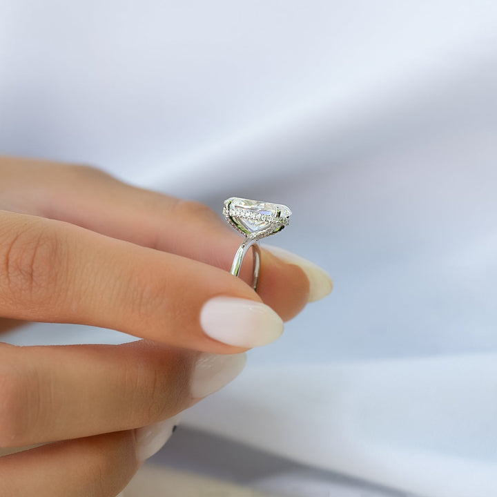 The Crown Liberty Oval Lab Diamond Moissanite Engagement Ring *Shown with 4.5 ct #material_white