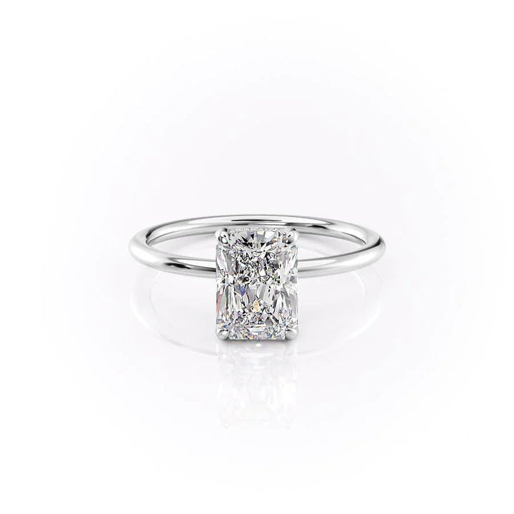 The Crown Liberty Set With Radiant Solitaire Lab Diamond 1 Carat 14K White#material_white