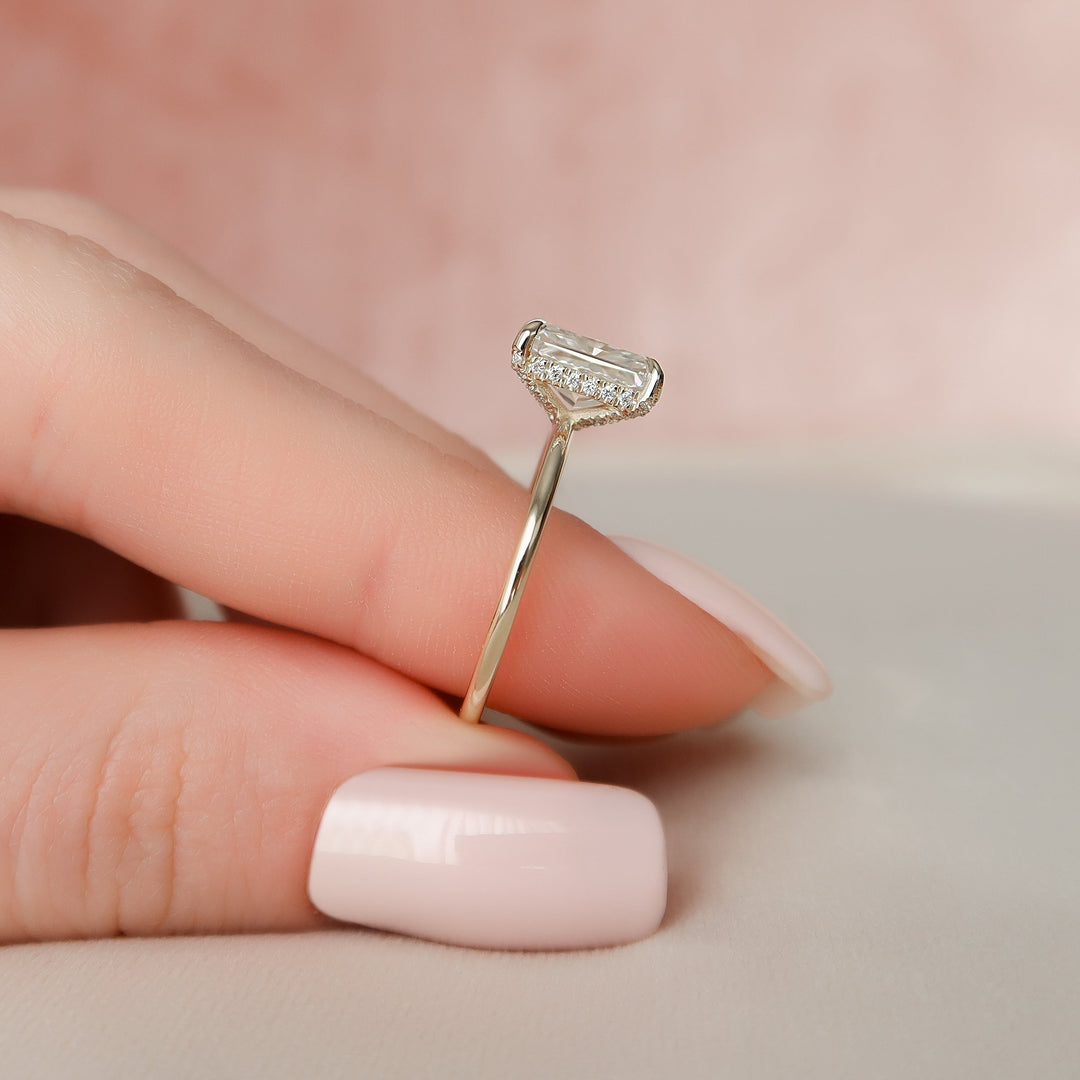 The Crown Liberty Radiant Lab Diamond Moissanite Engagement Ring