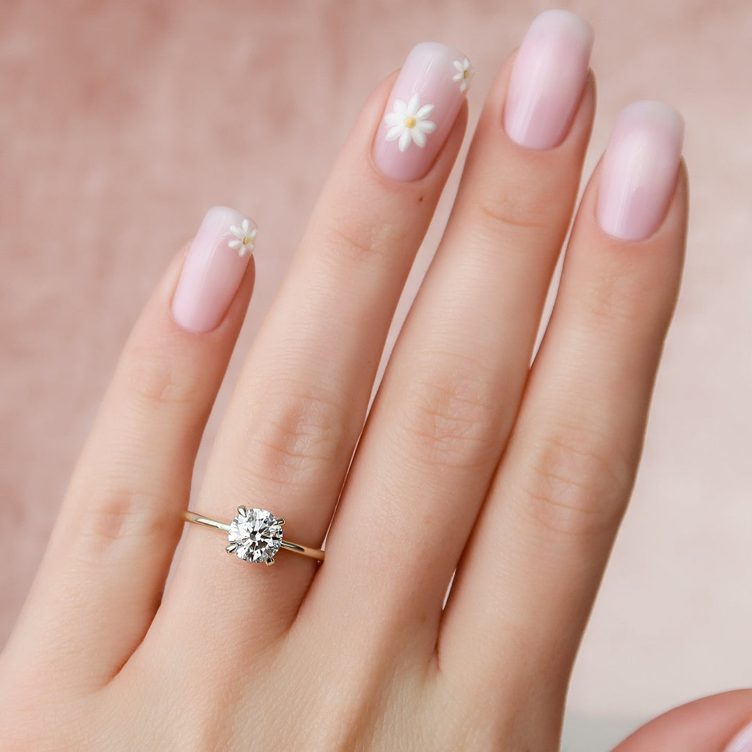 The Crown Liberty Set With Round Solitaire Lab Diamond 2 Carat 14K Gold#material_gold