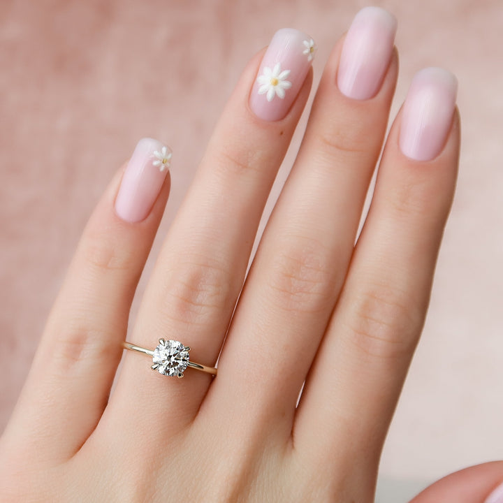 The Crown Liberty Set With Round Solitaire Lab Diamond 2 Carat 14K Gold#material_gold