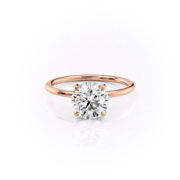 The Crown Liberty Set With Round Solitaire Lab Diamond 1 Carat 14K Rose#material_rose