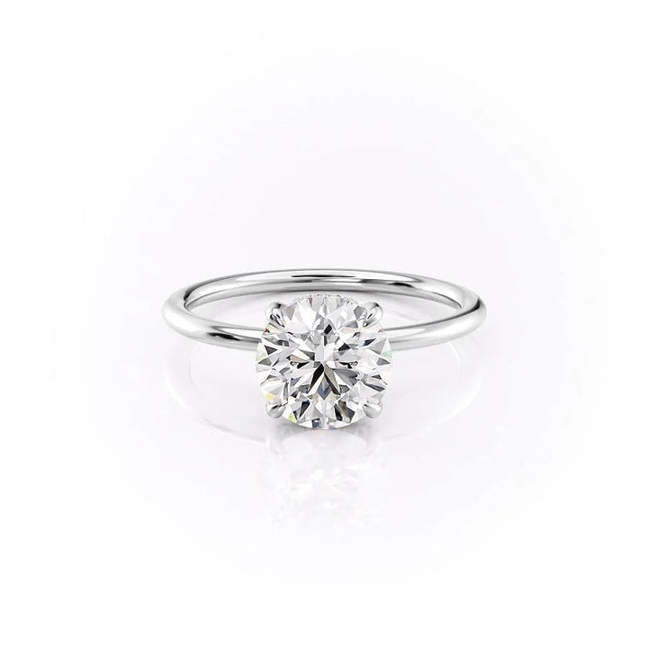 The Crown Liberty Set With Round Solitaire Lab Diamond 1 Carat 14K White#material_white