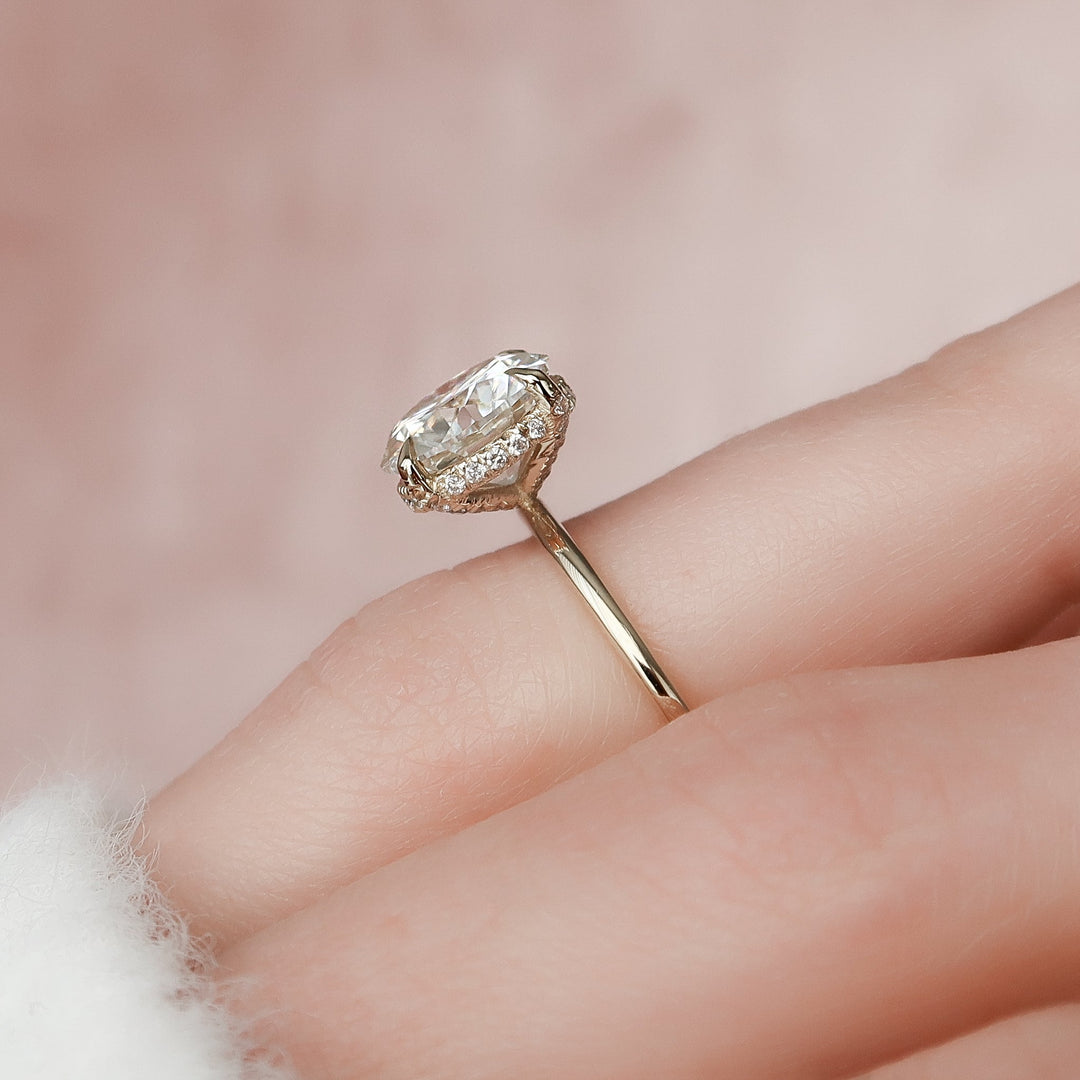 The Crown Liberty Round Lab Diamond Moissanite Engagement Ring