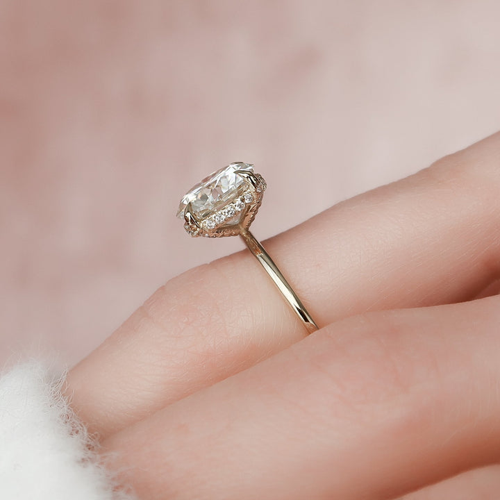 The Crown Liberty Round Lab Diamond Moissanite Engagement Ring *Shown with 2.5 ct #material_gold