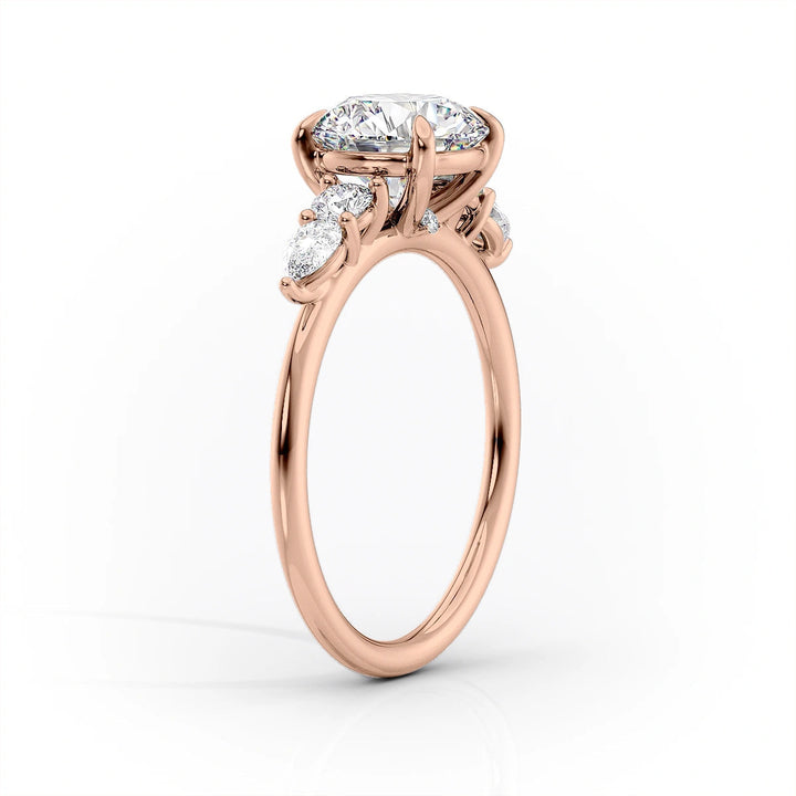 The Dylan Set With Cushion Side Stone Lab Diamond 1.5 Carat 14K Rose#material_rose
