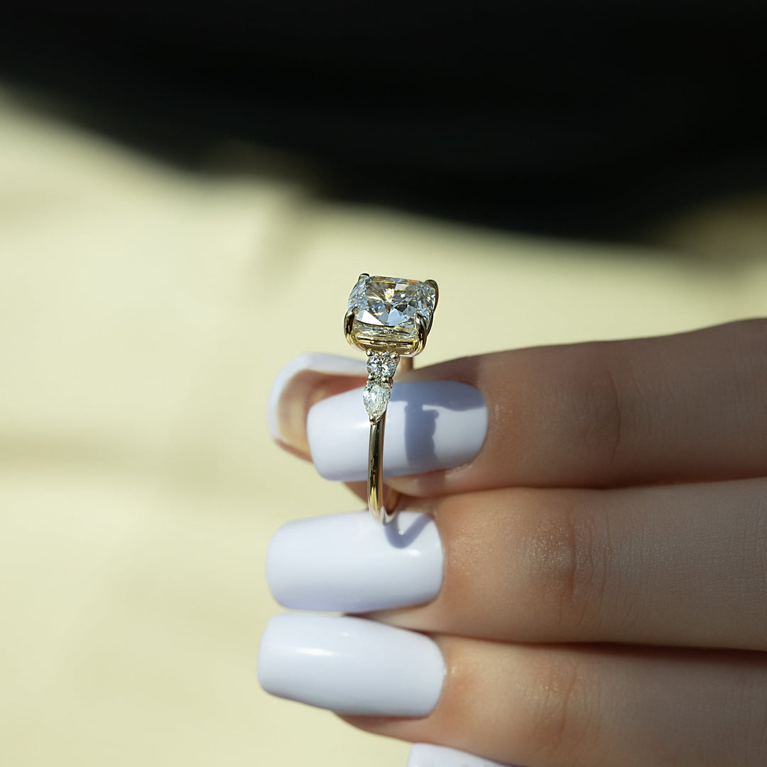 The Dylan Cushion Lab Diamond Moissanite Engagement Ring