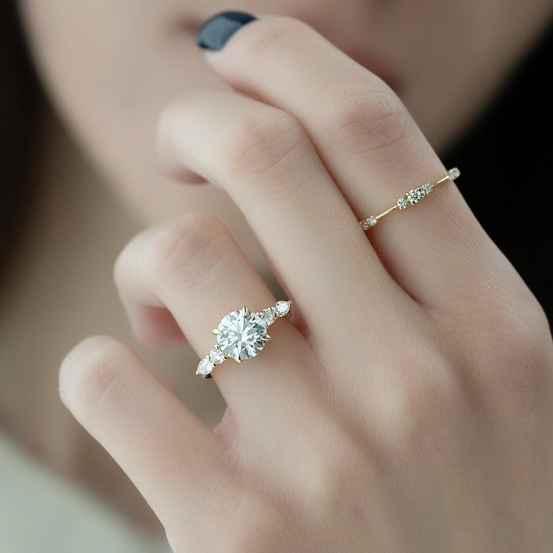 The Dylan Round Lab Diamond Moissanite Engagement Ring