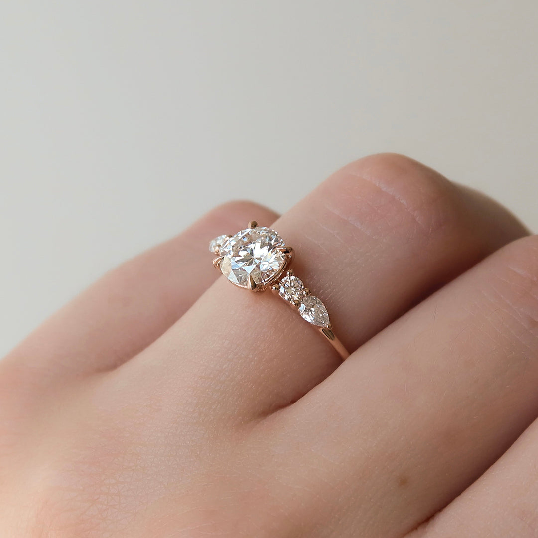 The Dylan Round Lab Diamond Moissanite Engagement Ring