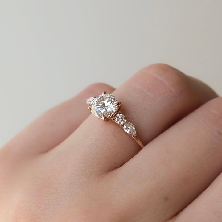The Dylan Round Lab Diamond Moissanite Engagement Ring *Shown with 1.5 ct #material_rose