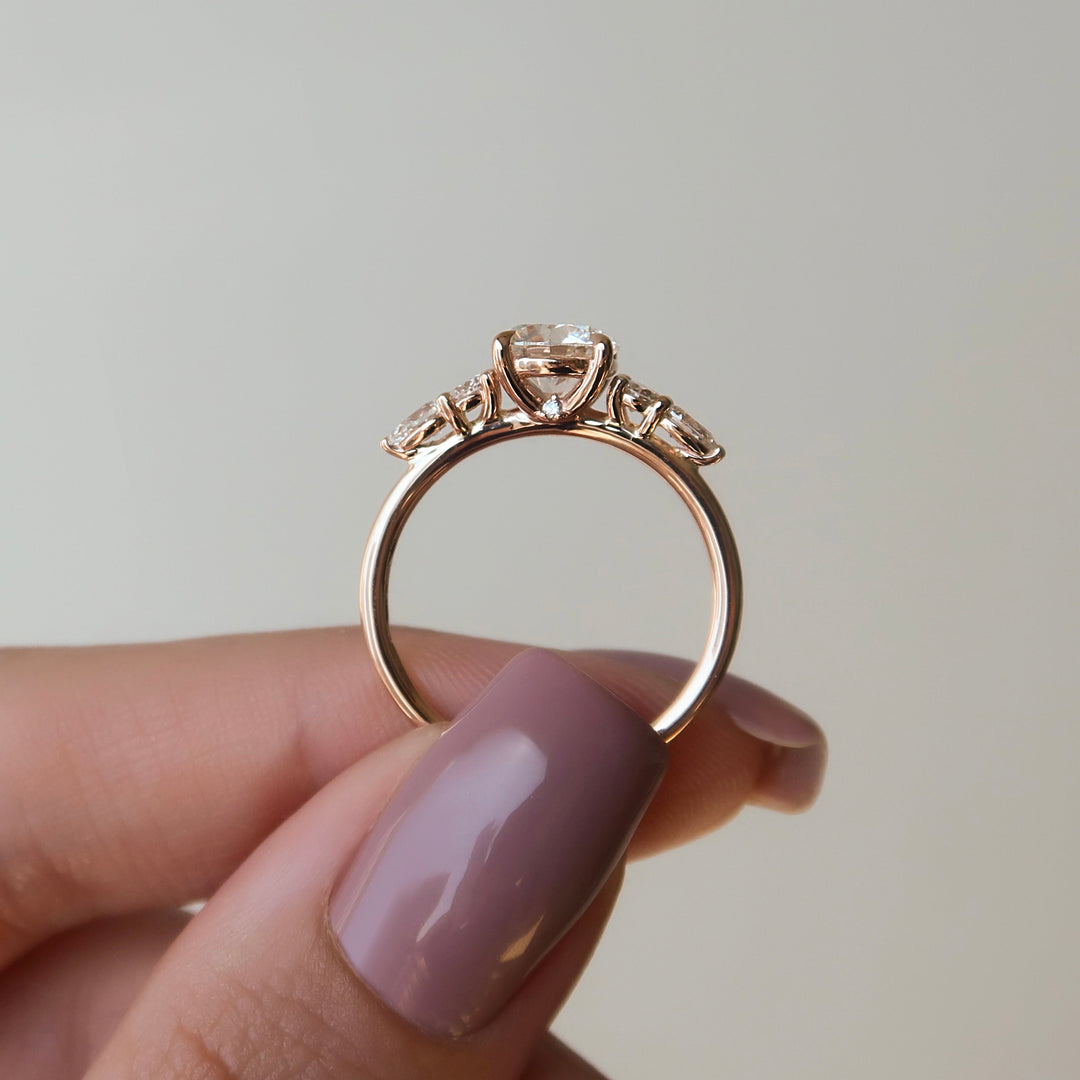 The Dylan Round Lab Diamond Moissanite Engagement Ring