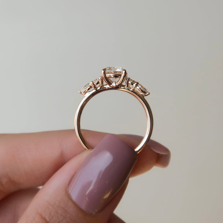 The Dylan Round Lab Diamond Moissanite Engagement Ring *Shown with 1.5 ct #material_rose