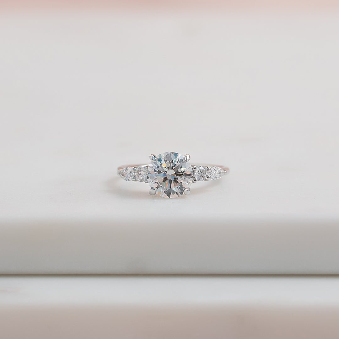 The Dylan Round Lab Diamond Moissanite Engagement Ring