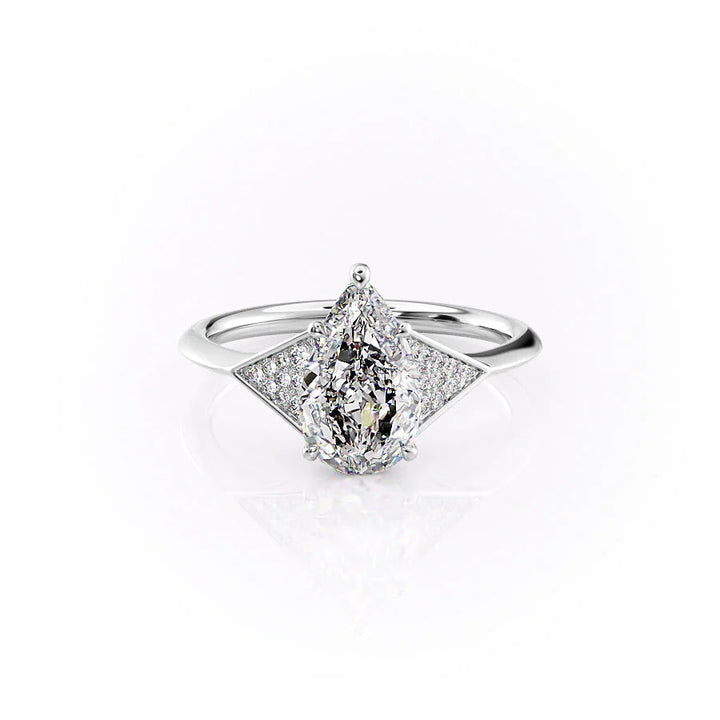 The Easton Set With Pear Side Stone Moissanite#material_14k-white
