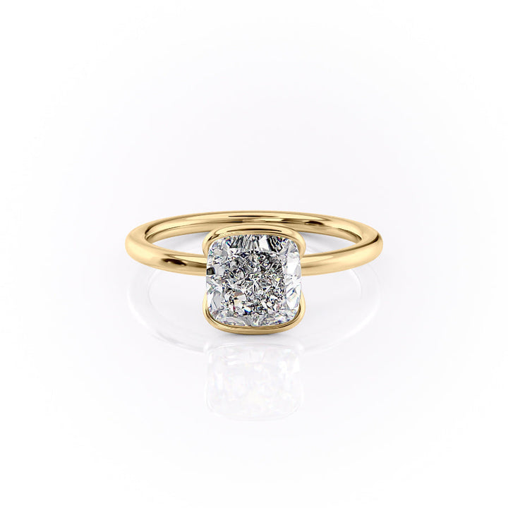 The Elina Set With A Cushion Solitaire Lab Diamond 1 Carat 18K Gold#material_18k-gold
