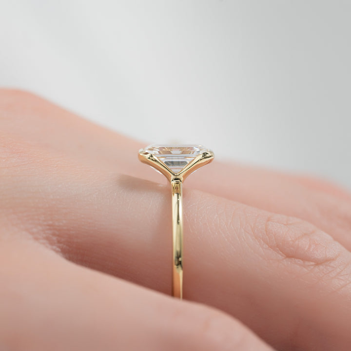 The Elina Emerald Lab Diamond Moissanite Engagement Ring *Shown with 2 ct #material_gold