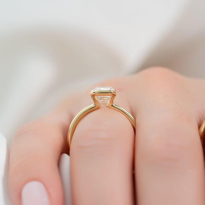 The Elina Emerald Lab Diamond Moissanite Engagement Ring *Shown with 2 ct #material_gold