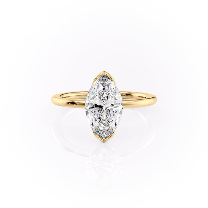The Elina Set With A Marquise Solitaire Moissanite 1 Carat 18K Gold#material_18k-gold