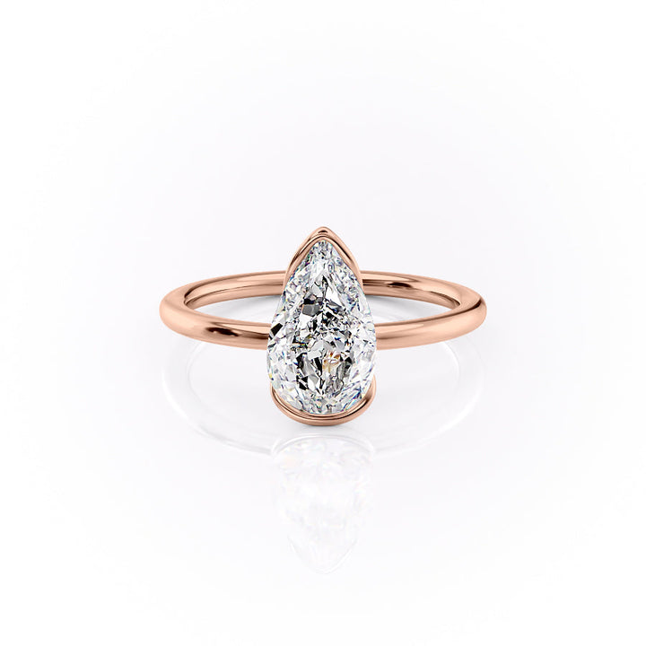 The Elina Set With A Pear Solitaire Lab Diamond 1 Carat 14K Rose#material_14k-rose