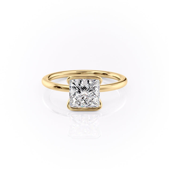 The Elina Set With A Princess Solitaire Lab Diamond 1 Carat 14K Gold#material_gold