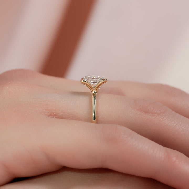 The Elina Princess Lab Diamond Moissanite Engagement Ring *Shown with 2 ct #material_gold