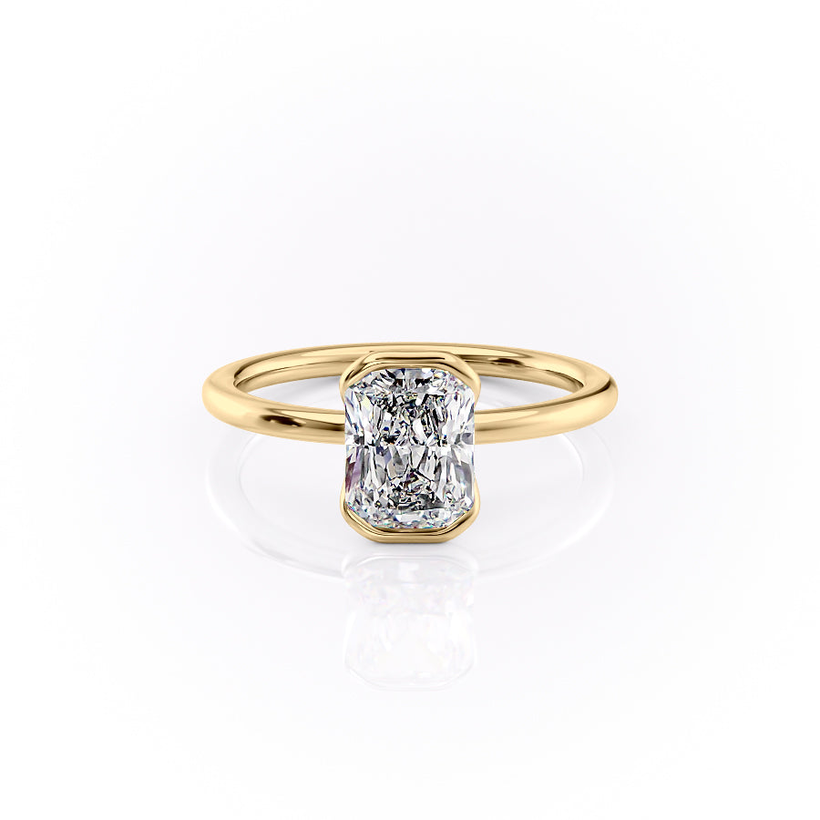 The Elina Set With A Radiant Solitaire Lab Diamond 1 Carat 14K Gold#material_gold