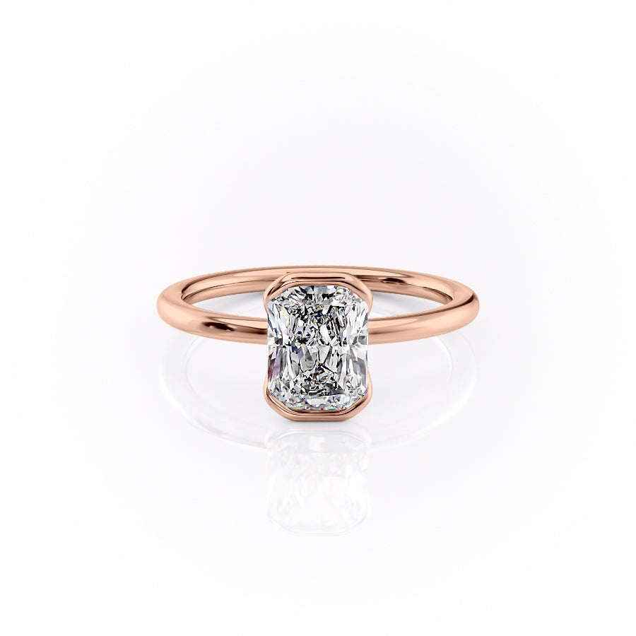 The Elina Set With A Radiant Solitaire Lab Diamond 1 Carat 14K Rose#material_rose