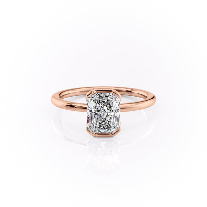 The Elina Set With A Radiant Solitaire Lab Diamond 1 Carat 14K Rose#material_rose