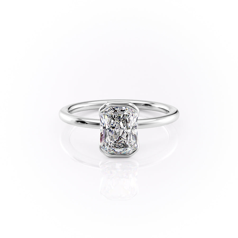 The Elina Set With A Radiant Solitaire Lab Diamond 1 Carat 14K White#material_white