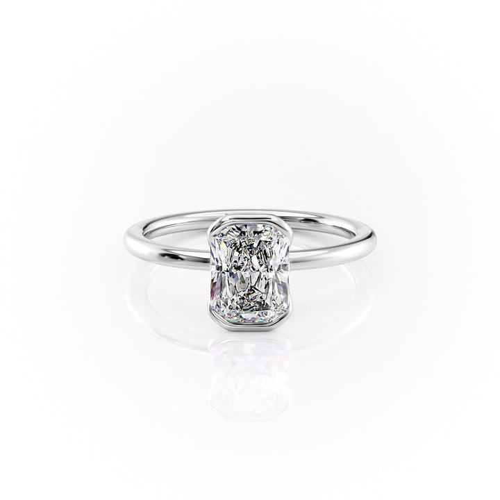 The Elina Set With A Radiant Solitaire Lab Diamond 1 Carat 14K White#material_white