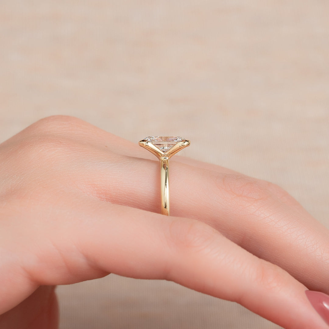 The Elina Radiant Lab Diamond Moissanite Engagement Ring