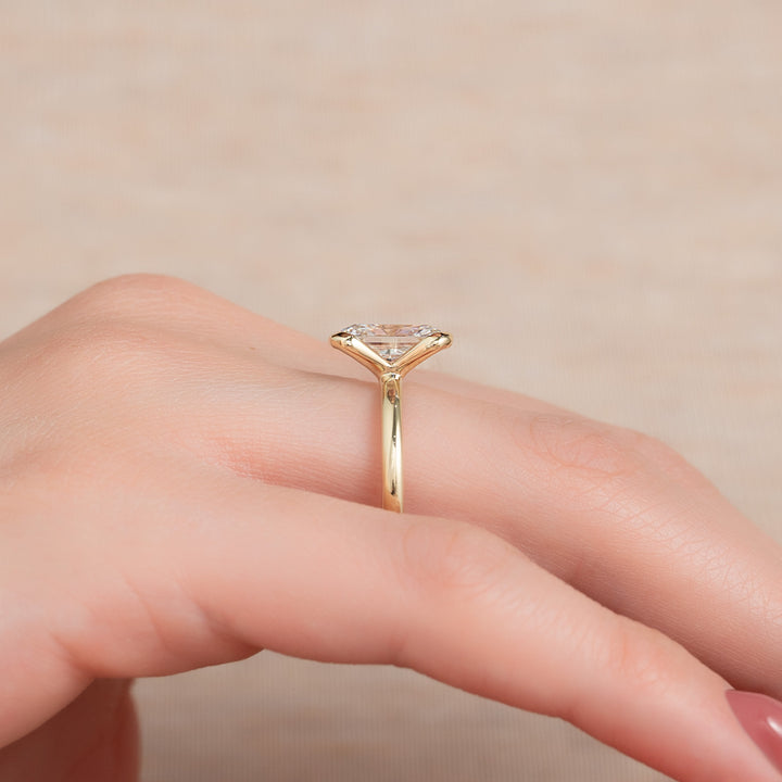 The Elina Radiant Lab Diamond Moissanite Engagement Ring *Shown with 2.5 ct #material_gold