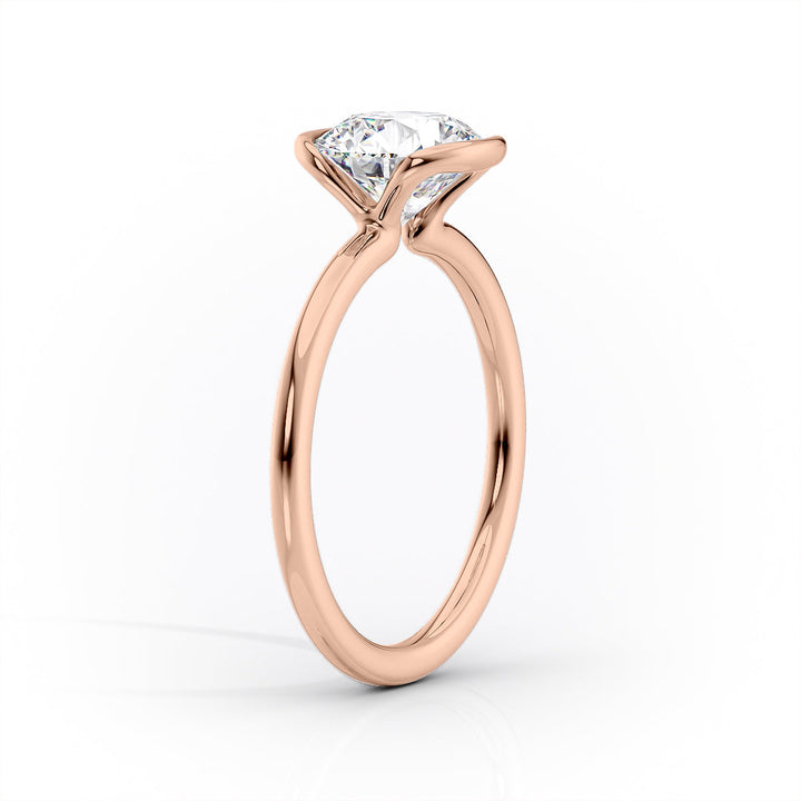 The Elina Set With A Round Solitaire Lab Diamond 1.5 Carat 14K Rose#material_14k-rose