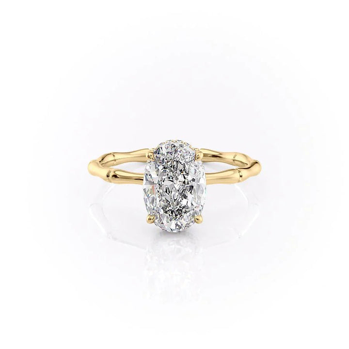 The Ember Set With Oval Nature Lab Diamond 1 Carat 14K Gold#material_gold