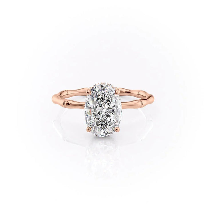 The Ember Set With Oval Nature Lab Diamond 1 Carat 14K Rose#material_rose