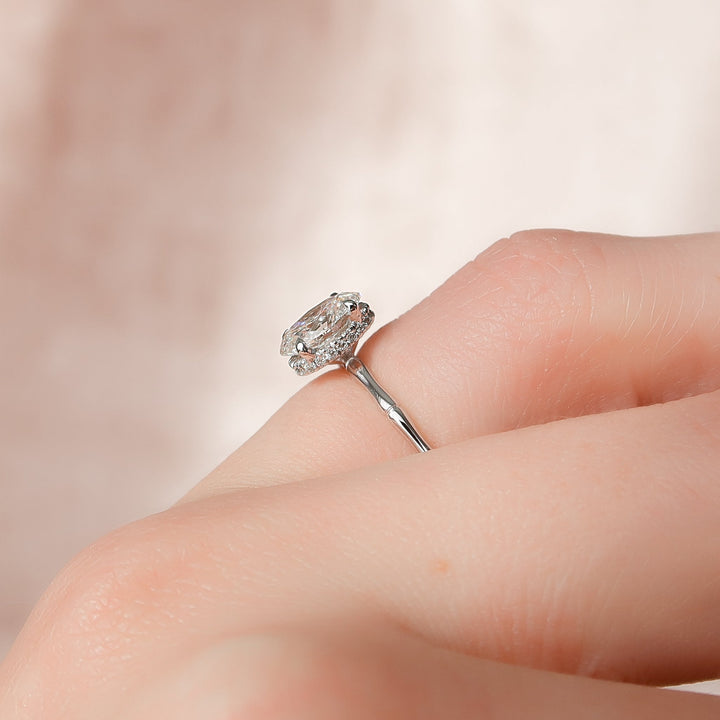 The Ember Oval Lab Diamond Moissanite Engagement Ring *Shown with 1 ct #material_white