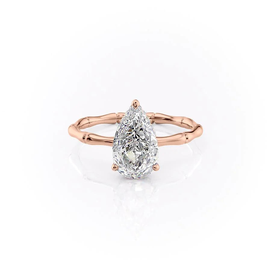 The Ember Set With Pear Nature Lab Diamond 1 Carat 14K Rose#material_rose