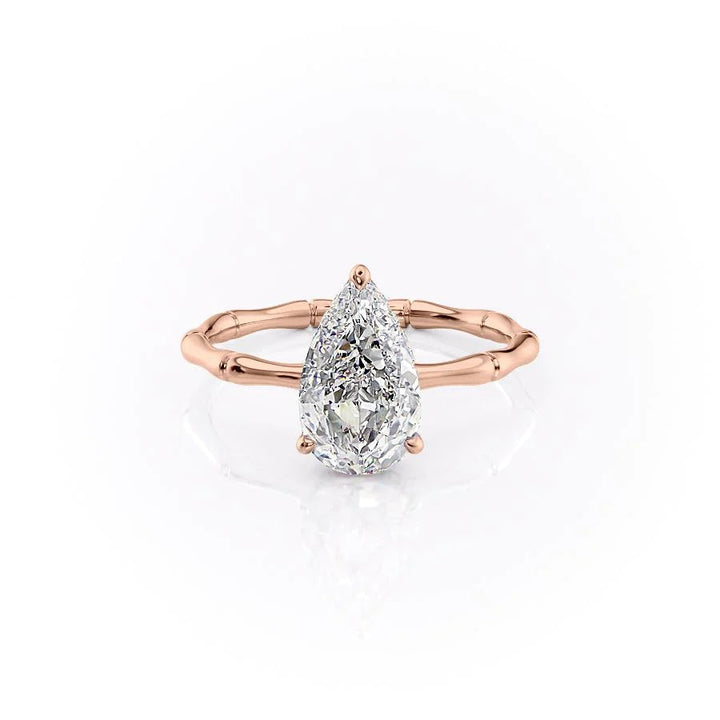 The Ember Set With Pear Nature Lab Diamond 1 Carat 14K Rose#material_rose
