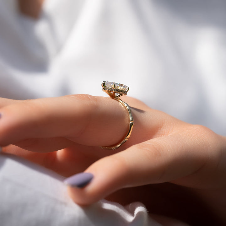 The Ember Pear Lab Diamond Moissanite Engagement Ring *Shown with 2.5 ct #material_gold