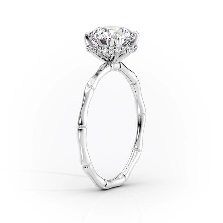 The Ember Set With Round Nature Moissanite#material_18k-white