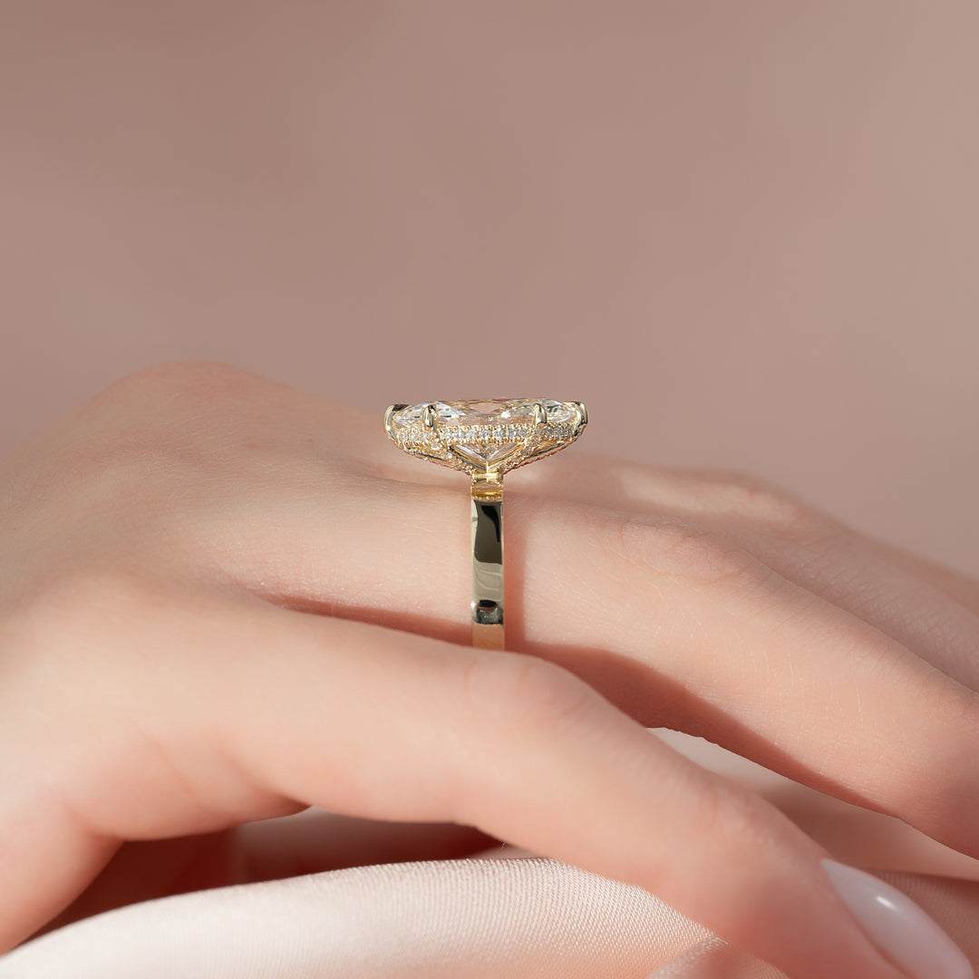 The Estella Marquise Lab Diamond Moissanite Engagement Ring