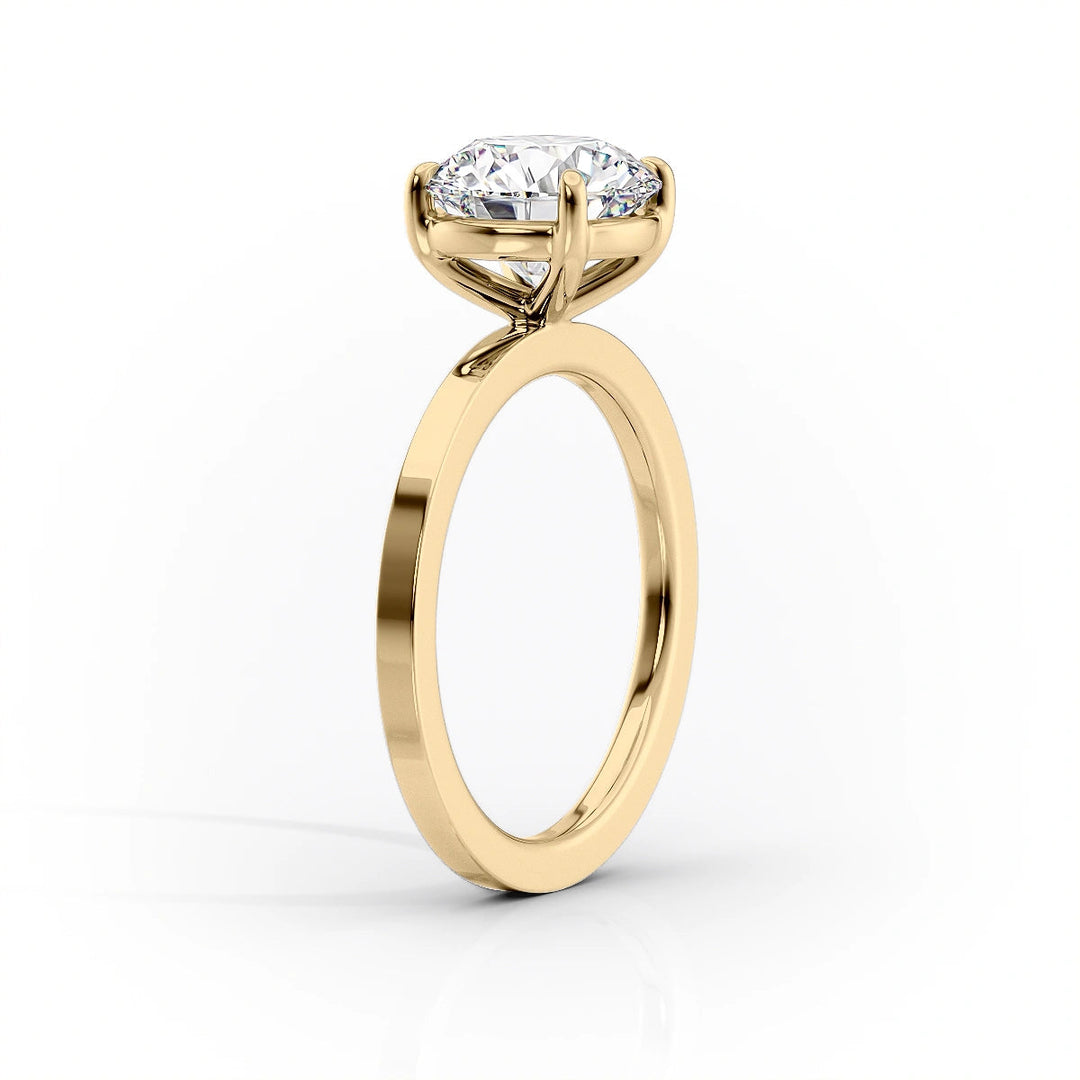 The Estella Set With Oval Solitaire Lab Diamond 1.5 Carat 14K Gold#material_gold